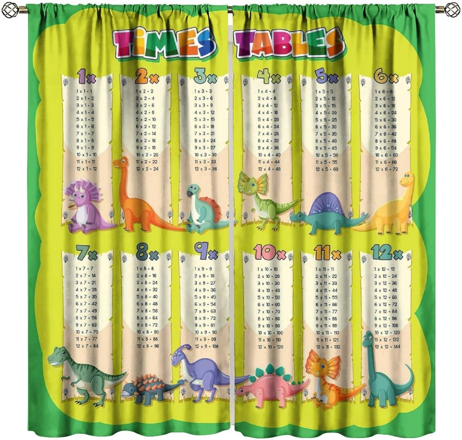 Kids Education Youtube - Dinosaur Times Table Curtain Math Learning