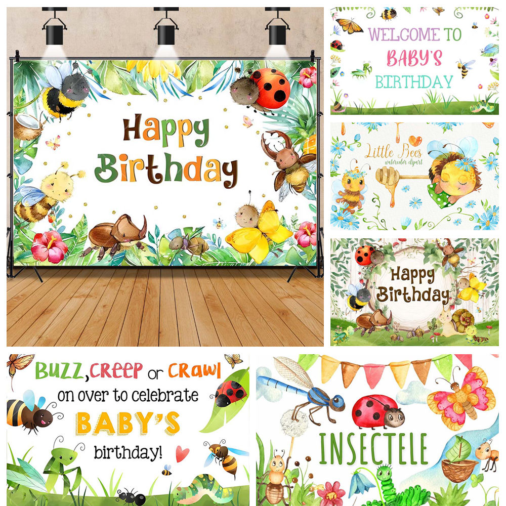 Background For Kids Education - Cartoon Insect Party Early Education Ladybug