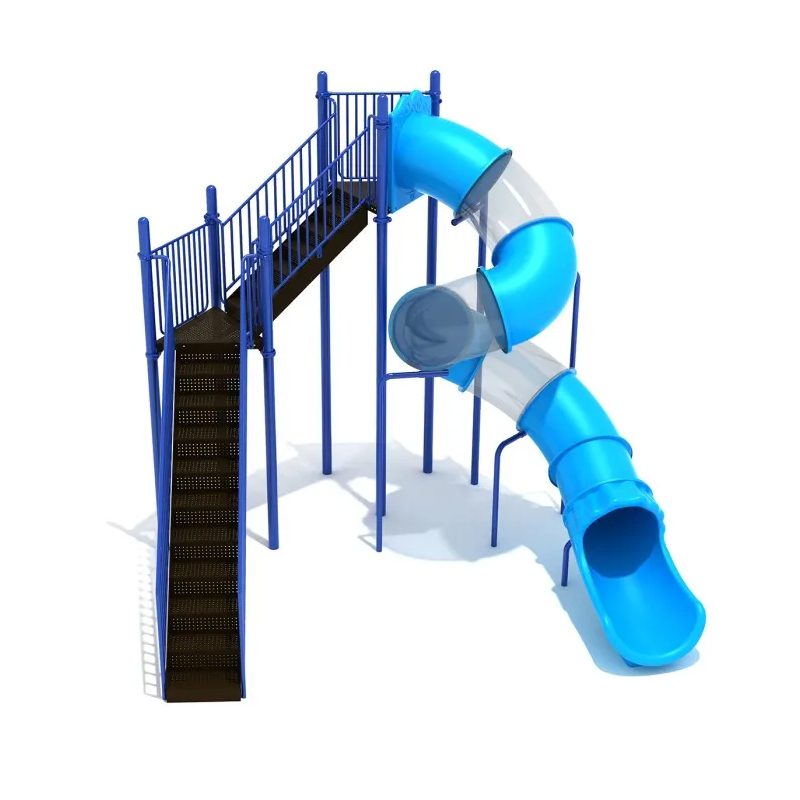 Kids Education Youtube - ty-Freestanding Plastic Transparent Blue Spiral Tube