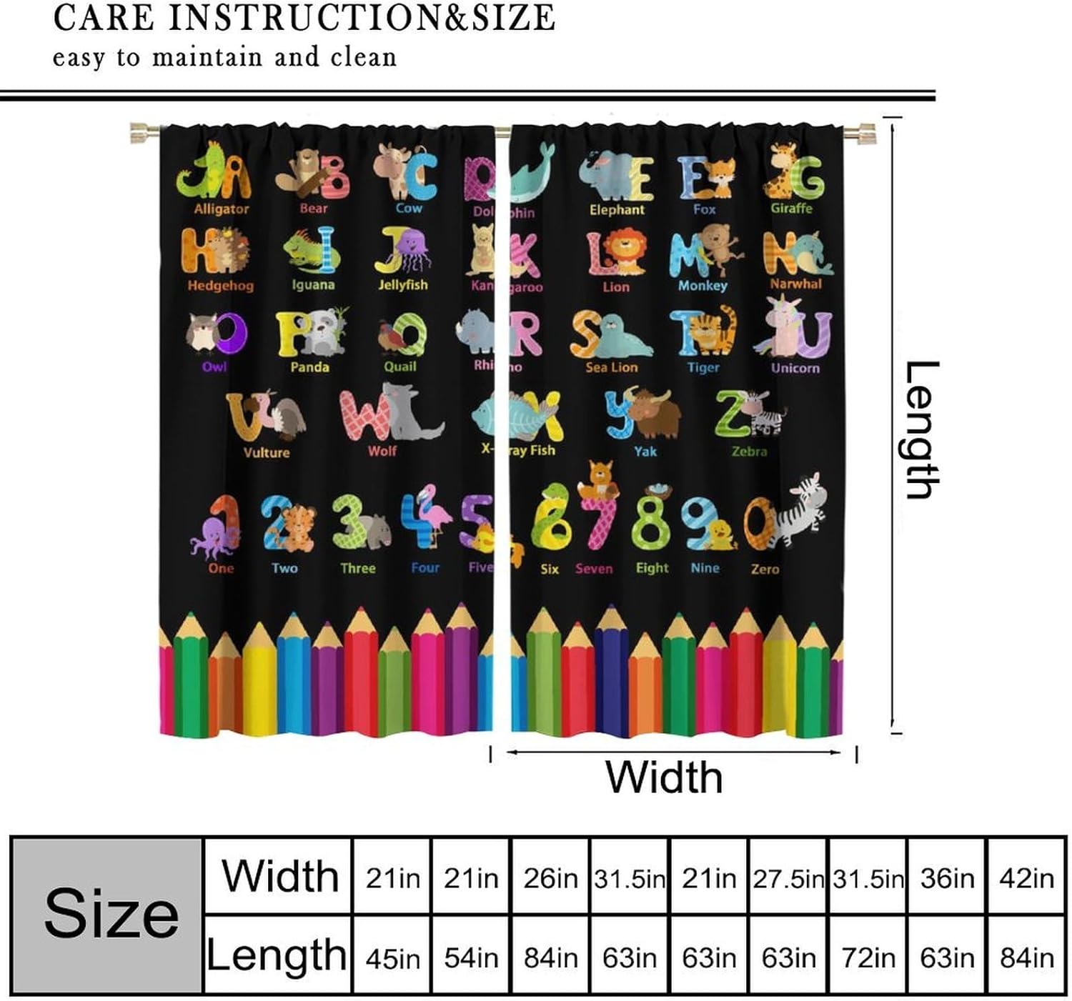 Cartoon ABC Alphabet Curtains, - Kids Education Youtube ulasan dan harga