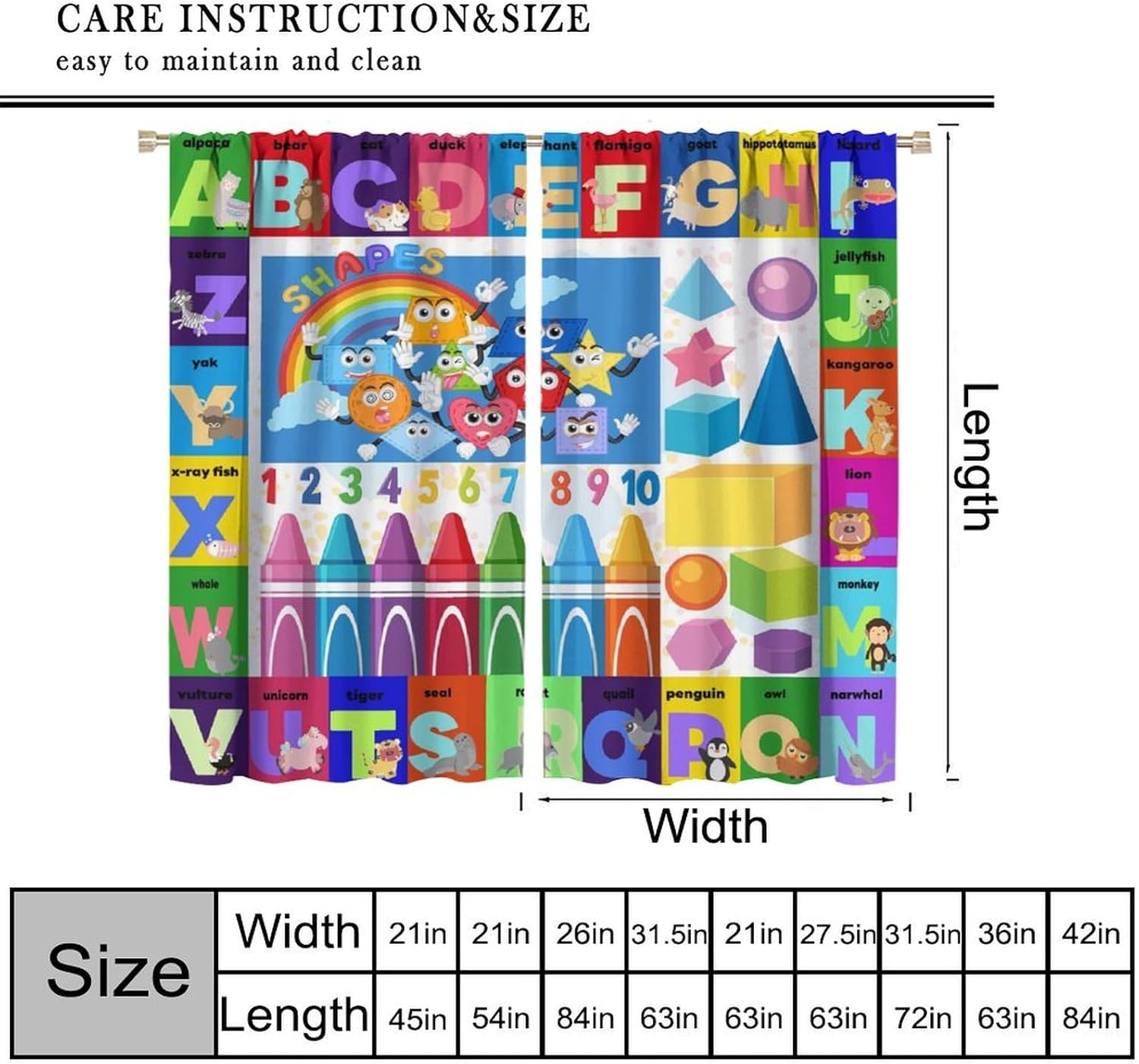Colourful ABC Education Curtai - Kids Education Youtube ulasan dan harga
