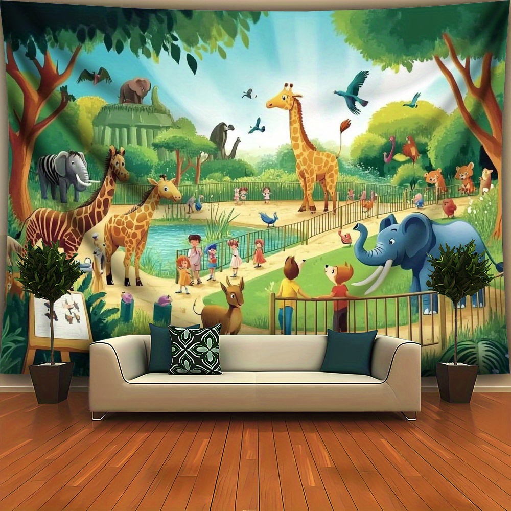 1pc Cartoon Zoo Animals Giraff - Background For Kids Education ulasan dan harga