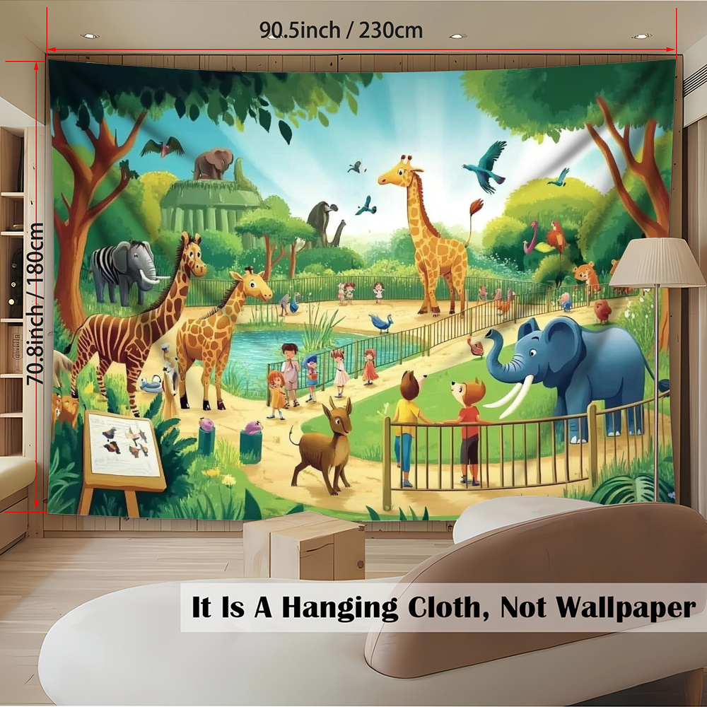 1pc Cartoon Zoo Animals Giraff - Background For Kids Education ulasan dan harga